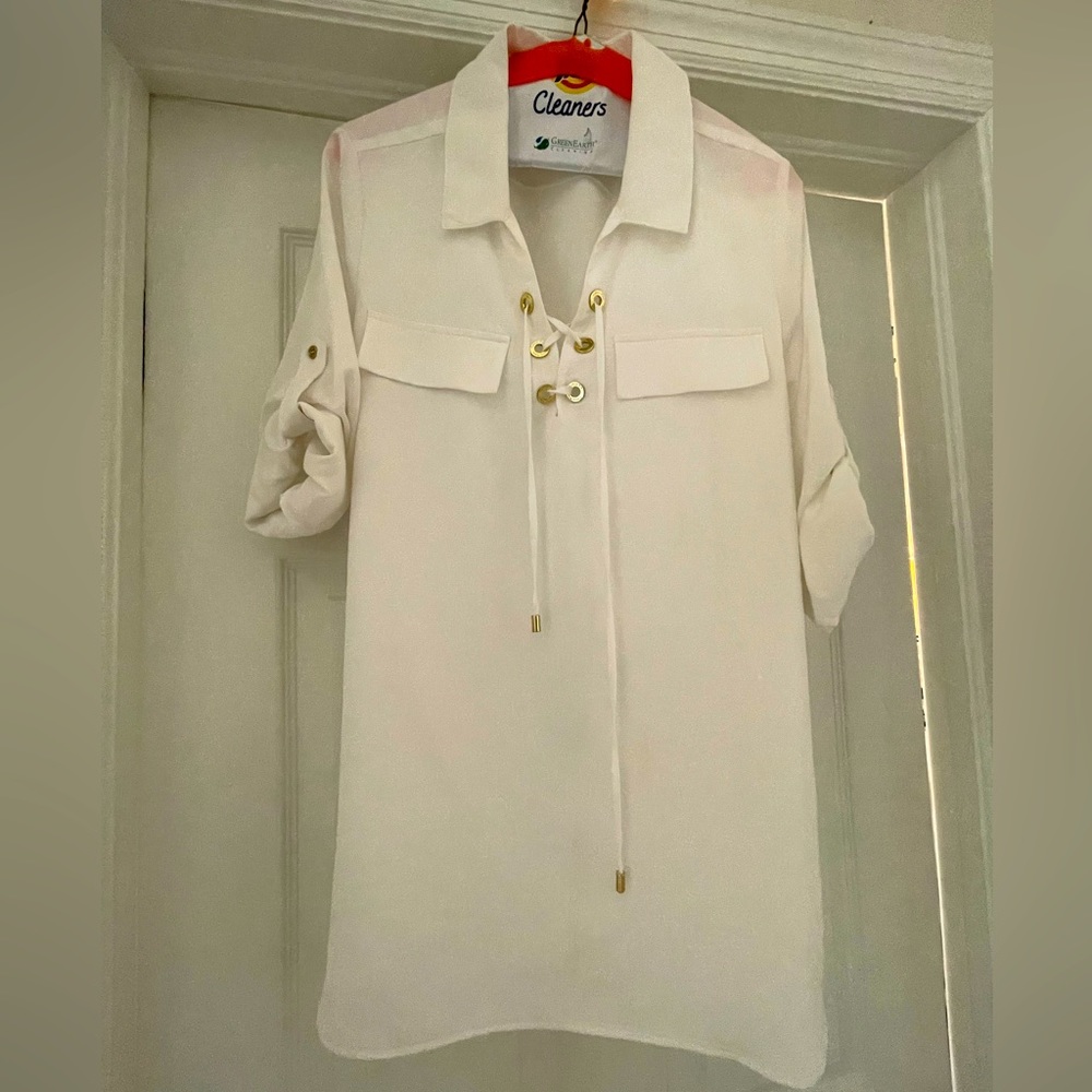 Calvin Klein White Silk Blouse